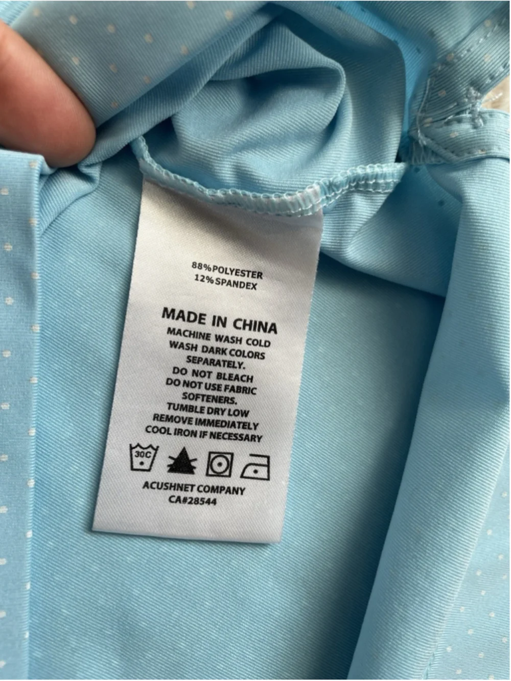 FootJoy Golf Performance Polo Shirt Mens Large Sky Blue Polka Dot Print